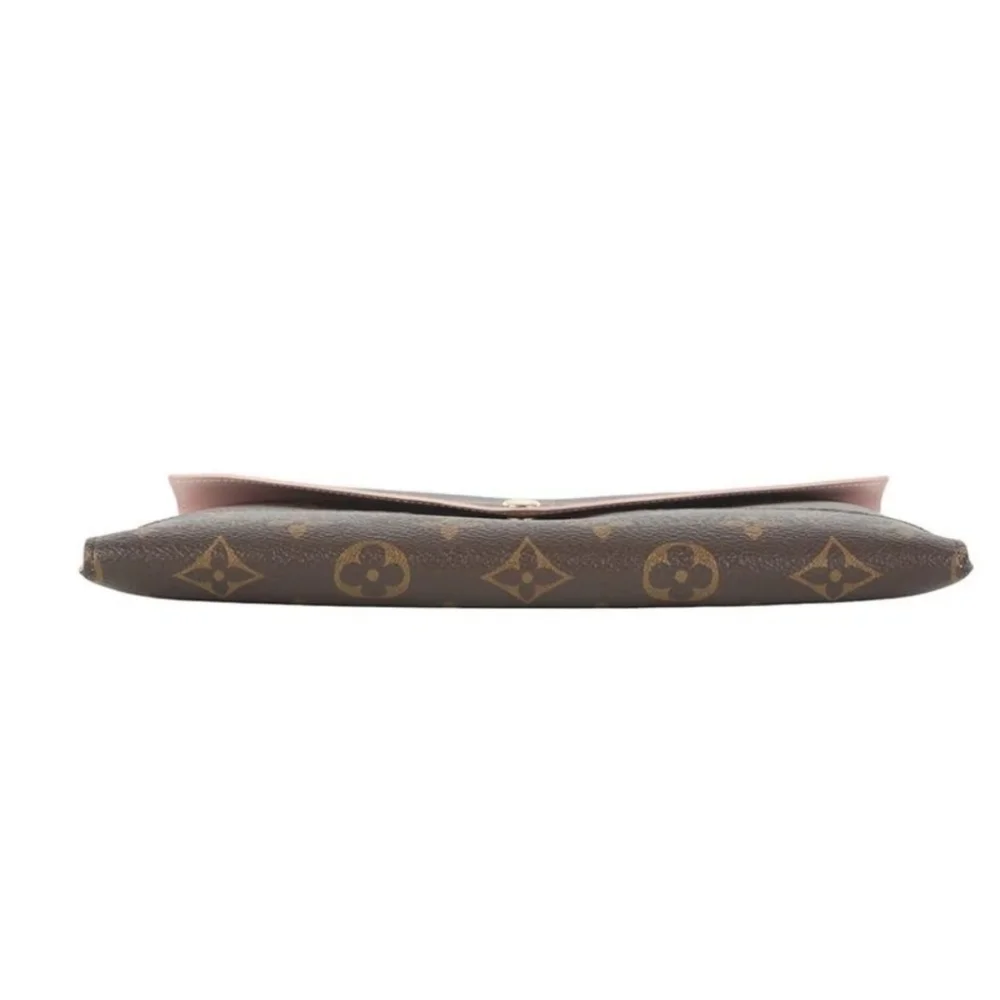 Double Certified Authentic Louis Vuitton Brown and Tan Monogram Envelope Clutch